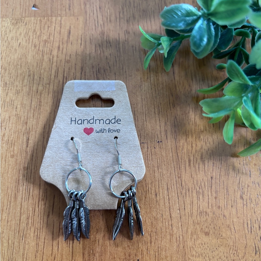 Handmade feather earrings